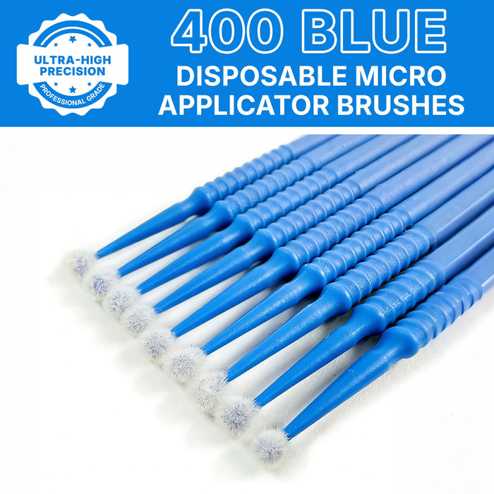LAUCO 2.0mm Disposable Microbrush Applicator (400 Count - 4 Packs of 100) | Precision Tips for Automotive Paint Touch-Up, Detailing, Adhesives & Sealants 9066