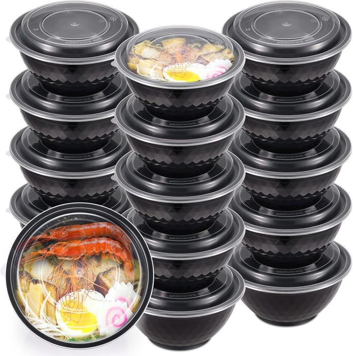 Uni-Pak 50 Pack (100-Piece) Meal Prep Bowl 36oz Reusable with Lids, Sturdy Leakproof & Food Safe, Microwave, Freezer, Dishwasher Safe Prep Containers, To Go Take Out Plastic Food Storage 75895