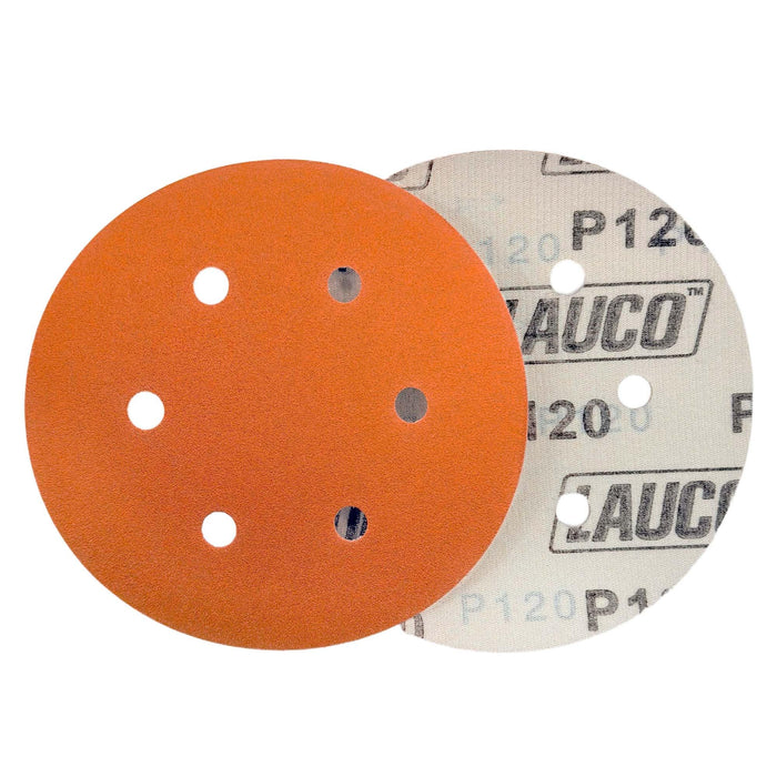 50 PCS 6 Inch 6 Hole Ceramic Sanding Discs P120 Grit, Hook and Loop Orbital Sandpaper, Heavy Duty Sandpaper for Wood, Metal, Automotive, Paint Removal