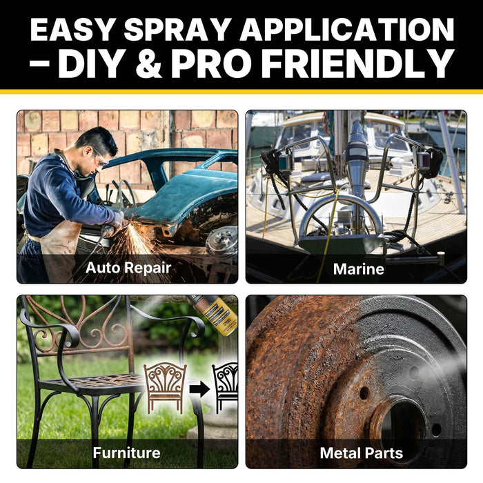 LAUCO Rust Converter Spray 13oz Pack of 2, Fast Dry Rust Remover & Converter, Converts Rust to Protective Black Coating, Anti-Corrosion Metal Treatment for Automotive, Tools & Steel Surfaces 37522