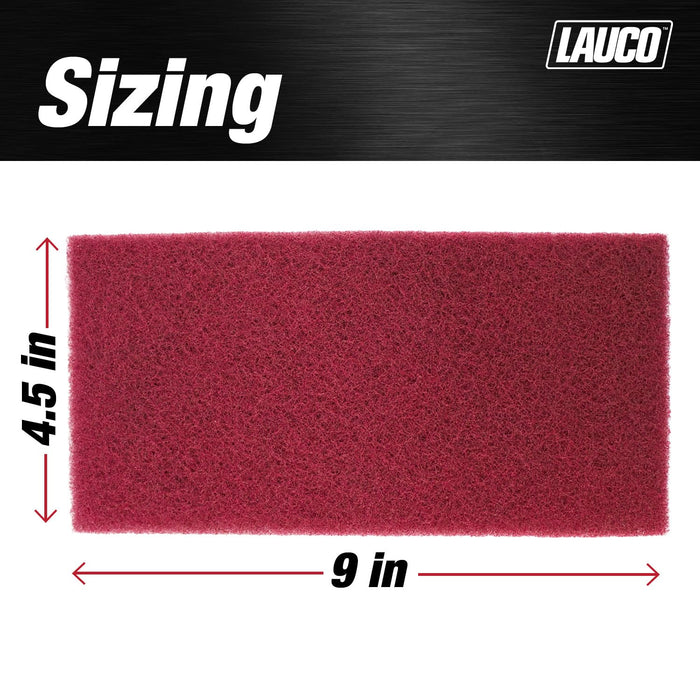 LAUCO 4.5" x 9" Maroon (Very Fine) General Purpose Scuff Pads, 25 Sheets - Scuffing, Scouring, Sanding, Paint Primer Prep Adhesion Scratch - Surface Preparation Automotive Car Auto Body
