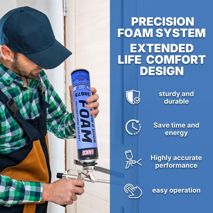 LAUCO Professional Spray Foam Gun Insulation, High Precision Spray Foam Insulation Gun, Easy Clean Expanding 47555