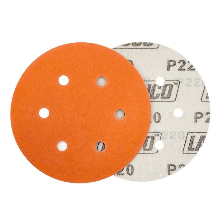 50 PCS 6 Inch 6 Hole Ceramic Sanding Discs P220 Grit, Hook and Loop Orbital Sandpaper, Heavy Duty Sandpaper for Wood, Metal, Automotive, Paint Removal