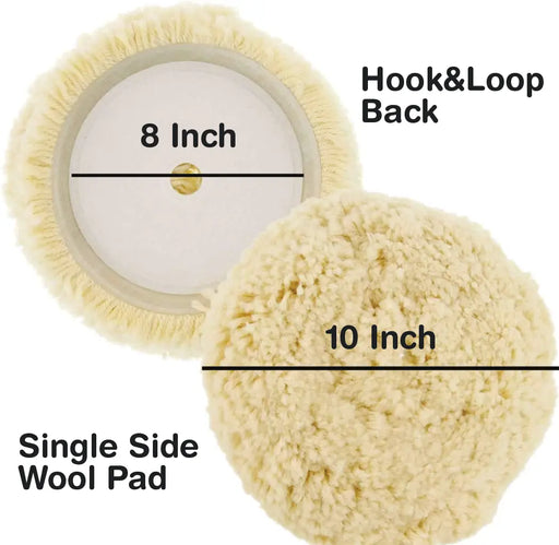 8" Wool Compounding Buff and Shine Pad - Hook and Loop Grip LAUCO