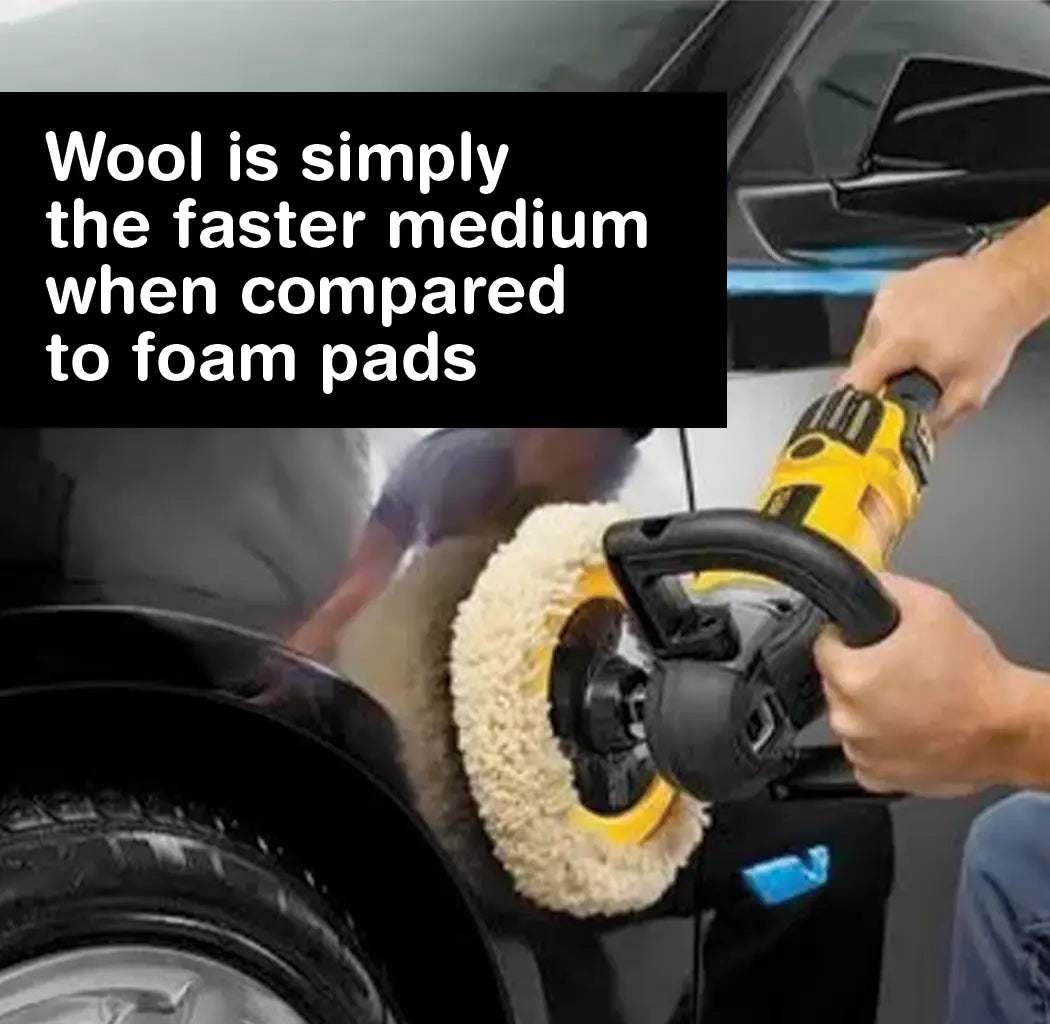 8" Wool Compounding Buff and Shine Pad - Hook and Loop Grip LAUCO