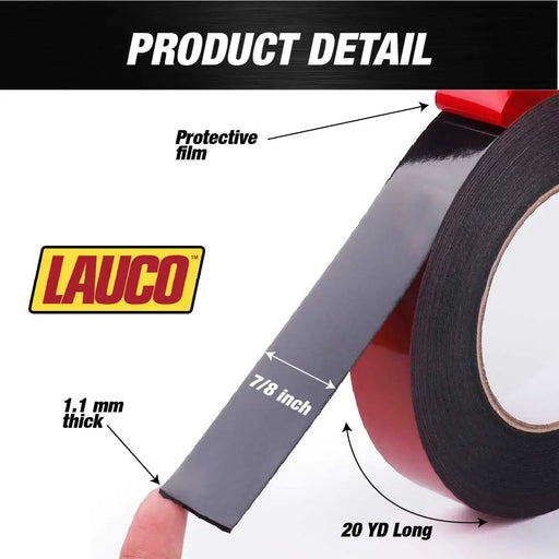 Double-Sided Adhesive Acrylic Foam Tape - Dark Gray, Permanent -Size 7/8” x 20YD - National Supply Company