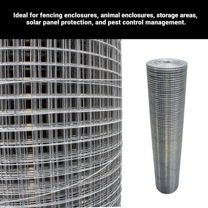 Hardware Cloth 1/2 inch 48in x 100 ft, 19 Gauge Square, Chicken Coop Wire Fence, Garden Plant Welded Metal Wire Fencing Roll Mesh, Poultry Animal Netting Cage Screen