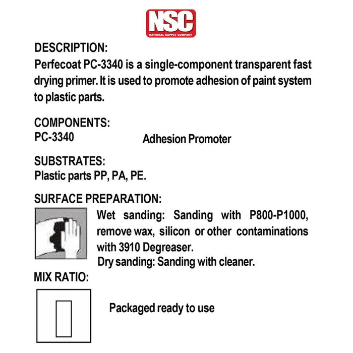 Adhesion Promoter - Plastic Primer - Ready to Use - 1 Gallon National Supply Company
