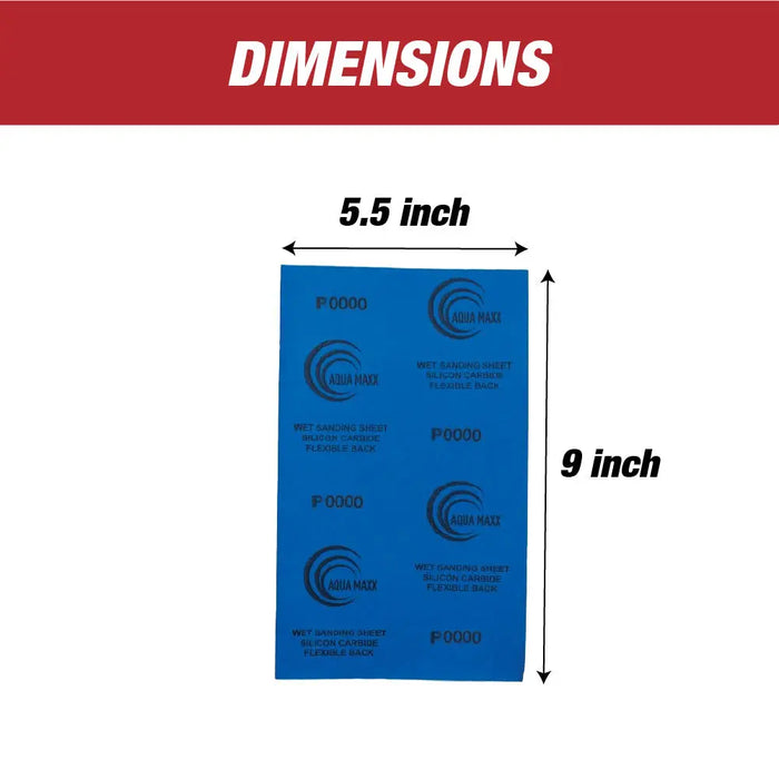 Aqua Maxx Wet or Dry Sandpaper Finishing Sheets 9x5 inch - 2000 GRIT - Box of 50 - National Supply Company
