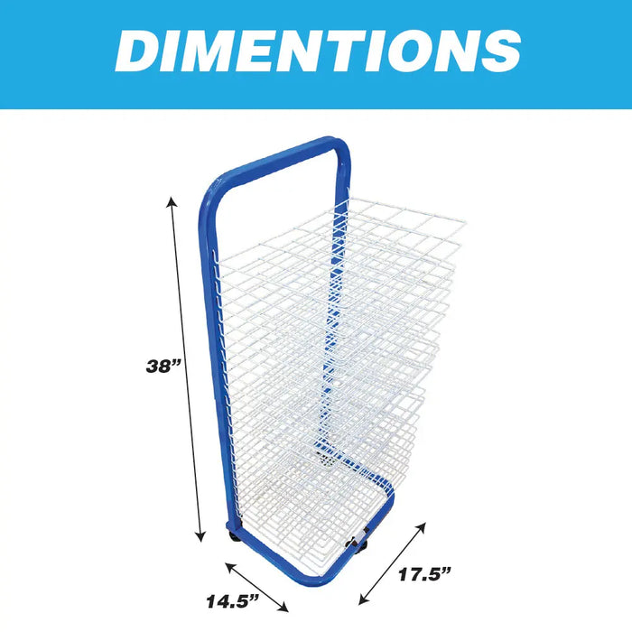 Art Drying Rack for Art Studios & Classrooms, 25-Removable Shelf Drying Rack with Wheels National Supply Company