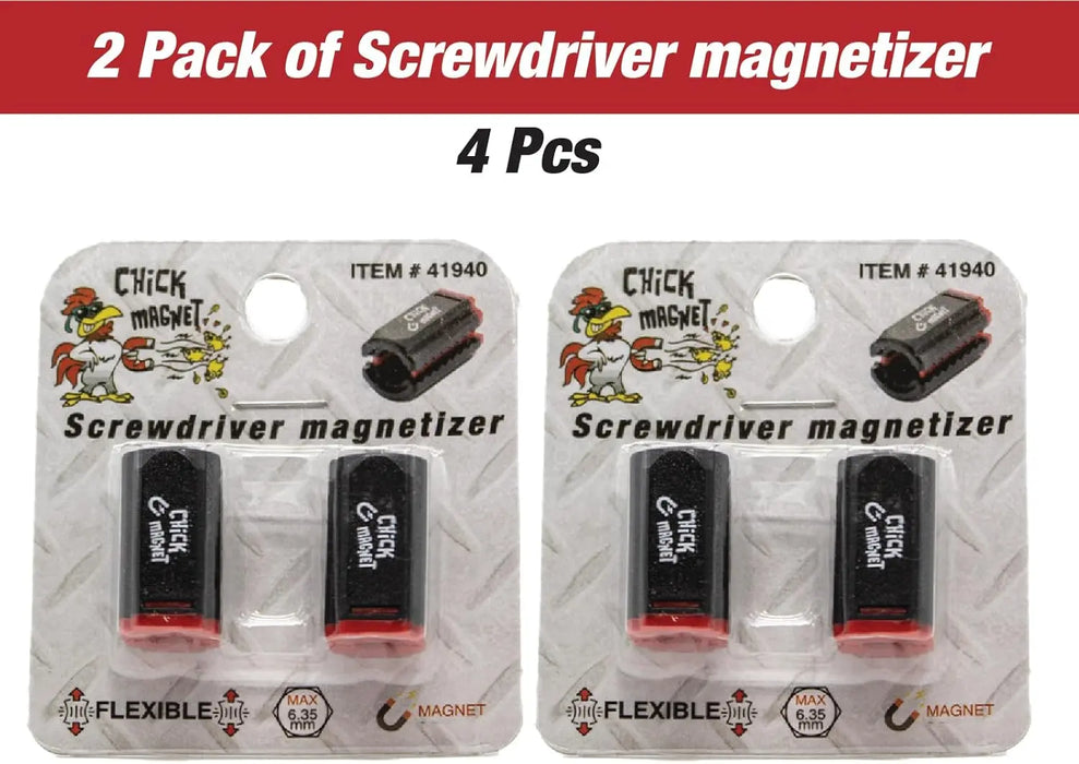 CHICK MAGNET 2-Piece Self - Adjusting Bit Magnetizer for 5/32 to 1/4 Inch(4 to 6.35mm) National Supply Company