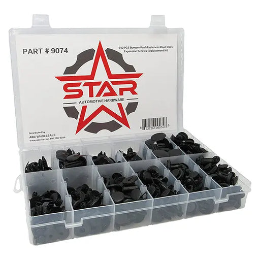 Car Door Trim Panel Clips Kit Set A (240 Pieces) 12 Types of Clips, Bumper Push Fastener Rivet Clips, Expansion Screws Replacement Kit - National Supply Company