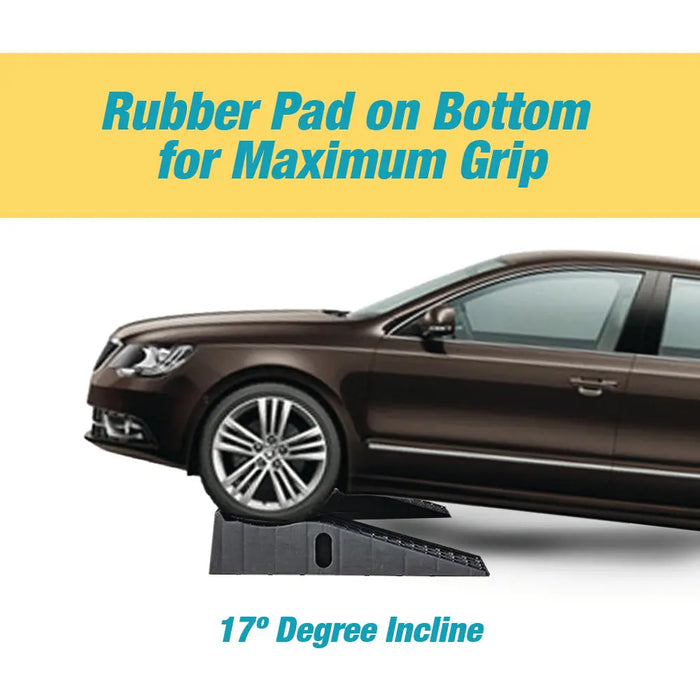 Car Ramps 6.6in Car Lift for Oil Changes and Jack Support, Car Ramps for High Lift, Vehicle Ramps for Garage, 35.5'' x 12'' x 8.5'', Pack of Two - 10,000 lbs. Capacity Per Pair  - National Supply Company