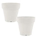 Classic Round Plastic Plant Pot with Wide Lip, Lightweight UV Resistant Flower Pot with Drainage Holes, Indoor & Outdoor Planter for Herbs, Vegetables & Flowers (2 Pack) (White, 17 INCH) LAUCO