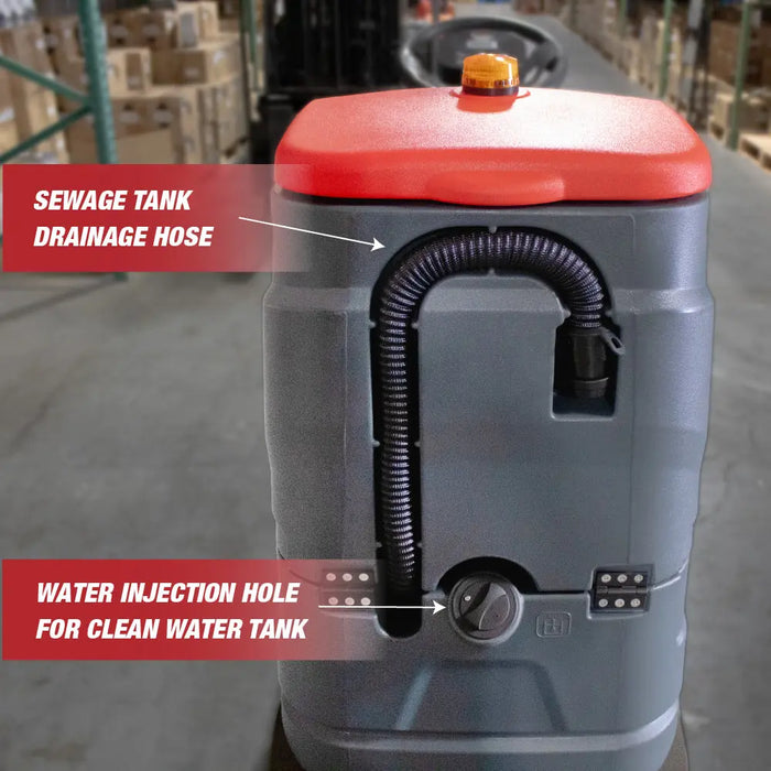 Commercial Ride-On Floor Battery Powered Scrubber Machine, 22" Brush, Complete Set of Parts, , With Two 22" Brushes, 5 Hours Continuous Working Time, 17 Gal Tank, 36,166 Sqft/H Efficiency (S56) National Supply Company