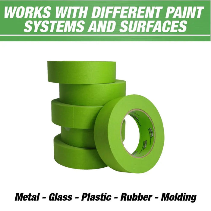 DINOGREN 333 Automotive Refinish High Performance Green Masking Tape 1 ½” in x 60 yd (Pack of 24 ROLLS) - National Supply Company