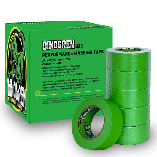 DINOGREN 333 Automotive Refinish High Performance Masking Tape 2” in x 60 yd (Pack of 20 ROLLS) National Supply Company