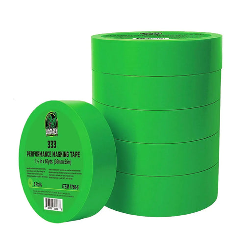 DINOGREN Painters Tape – Green Automotive Masking Tape, Heat & Water Resistant (1.5" x 60 yd, 6 Rolls) [7766-6] LAUCO