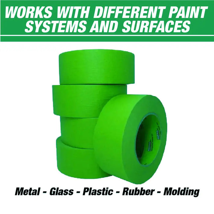 DINOGREN Painters Tape – Green Automotive Masking Tape, Heat & Water Resistant (2" x 60 yd, 5 Rolls) [7767-5] LAUCO