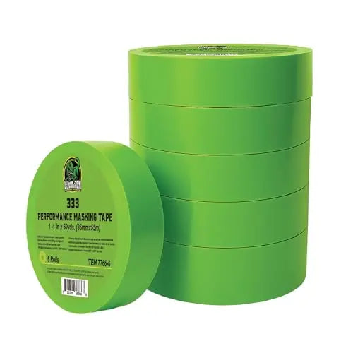 DINOGREN Painters Tape for Car Paint, High Performance Masking Tape, Masking Tape for Automotive Paint, Heat Resistant, Water Resistant, Multi-Purpose Masking Tape Green (1.5 in x 60 yd (6 Rolls)) LAUCO