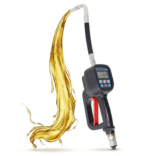 Digital Oil Meter Gun with LCD Display for Lubricants and Diesel, Preset Dispensing Gun with Automatic Shutoff, High Accuracy ±0.5%, Heavy Duty Oil Transfer Meter for Workshop, Garage LAUCO