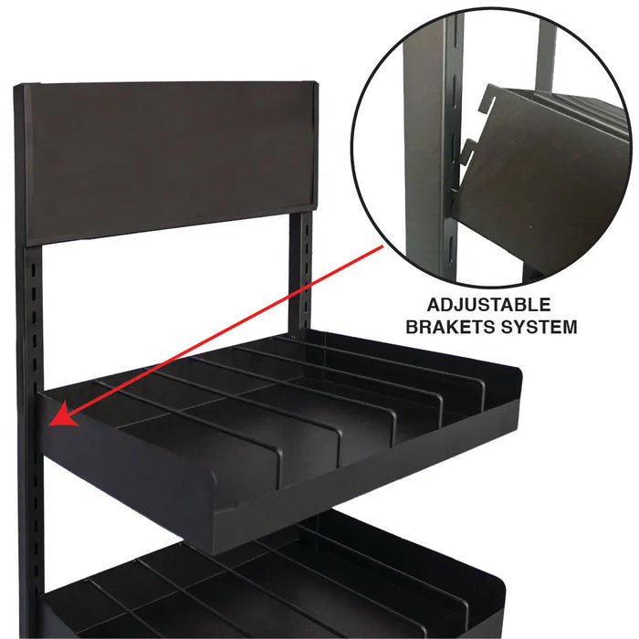 Display Rack Aerosol Assortment - Holds up to 150 Aerosol Cans - 5 Tier Spray Paint Can Storage Rack Organizer - 68.8" H x 18.3" L x 18.3" W - National Supply Company