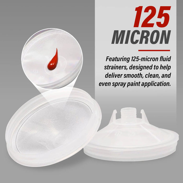 Disposable 6 Ounce (200ml) Paint Spray Gun Cups Liners and Lid System, 50 Pack 125 MIC Kit National Supply Company