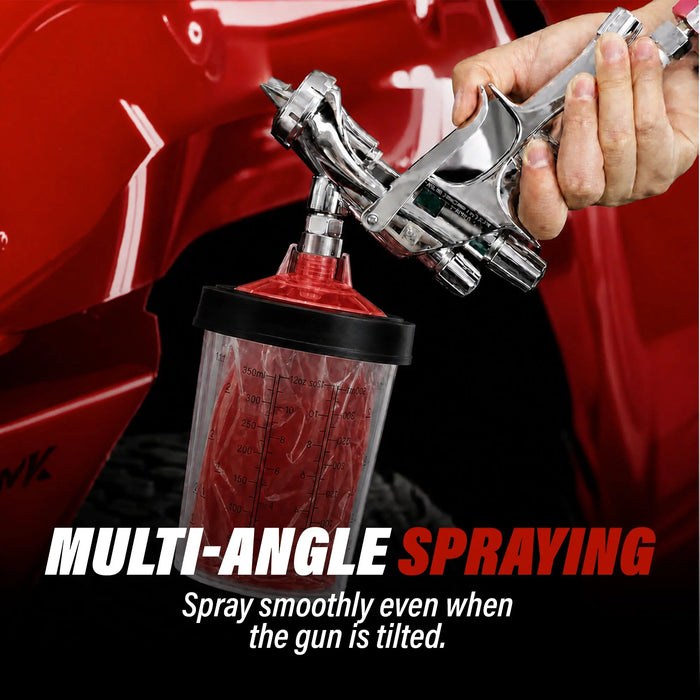 Disposable 6 Ounce (200ml) Paint Spray Gun Cups Liners and Lid System, 50 Pack 125 MIC Kit National Supply Company
