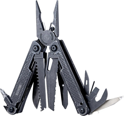 EDGE 14-in-1 Stainless Steel Multi-Tool Pliers with Knife, Saw, Scissors, Wire Cutter and Screwdriver Bits, Compact Folding Pocket Tool for Camping, Survival, Fishing and Car Emergency LAUCO