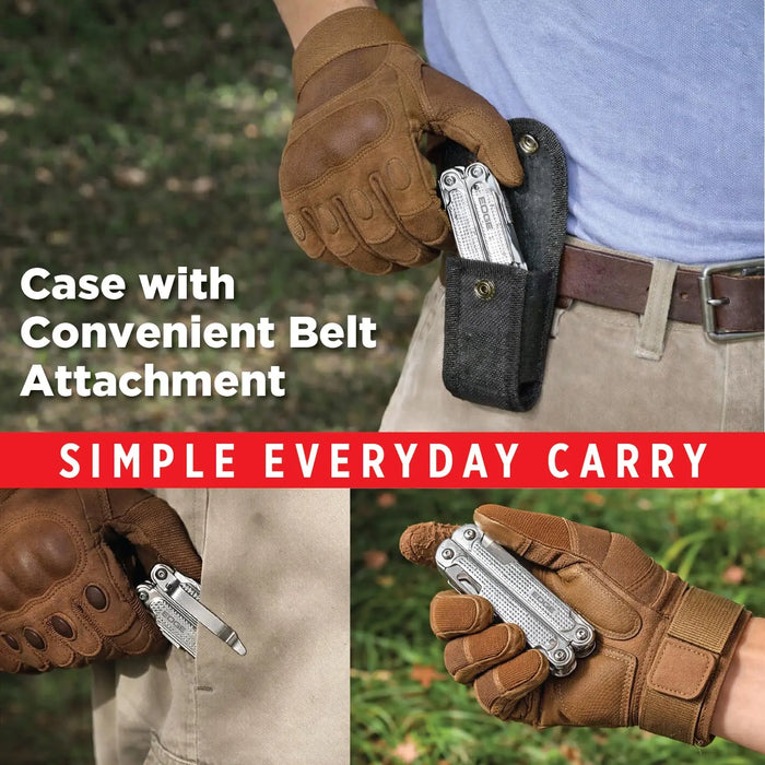 EDGE 14-in-1 Stainless Steel Multi-Tool Pliers with Knife, Saw, Scissors, Wire Cutter and Screwdriver Bits, Compact Folding Pocket Tool for Camping, Survival, Fishing and Car Emergency LAUCO