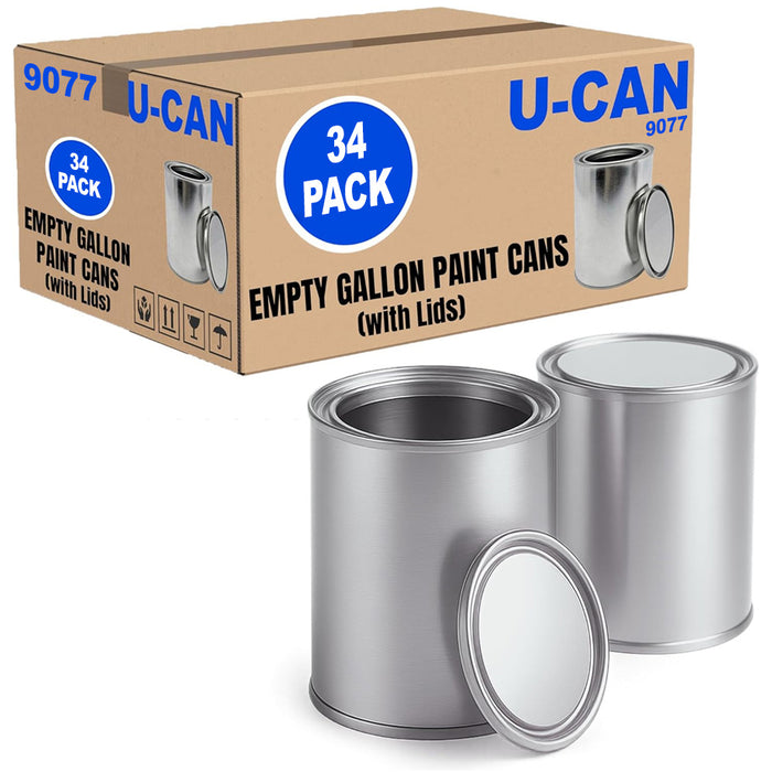 Empty Gallon Paint Cans with Lids (9077)