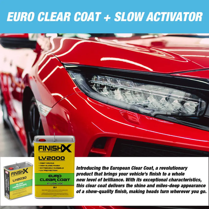 Finish X Low VOC 2:1 Euro HS Automotive Clear Coat 7.5 Liter Kit with Activator/Hardener National Supply Company