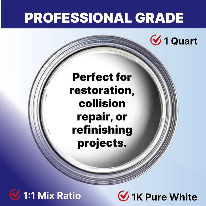 FinishX Automotive Refinishing Factory Color 1k Basecoat Pure White Ratio 1:1 National Supply Company