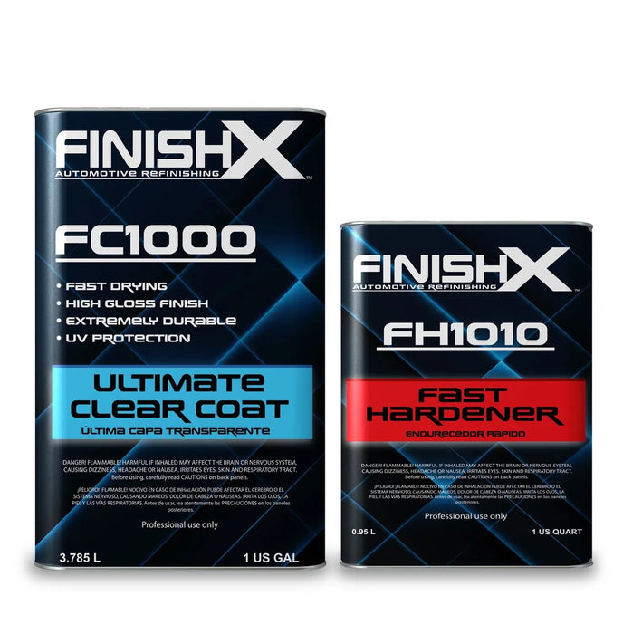 FinishX Automotive Refinishing Ultimate Clear Coat (FC1000 - 1 Gallon) 4:1 Kit with Fast Activator/Hardener (FH1010 - 1 quart) National Supply Company