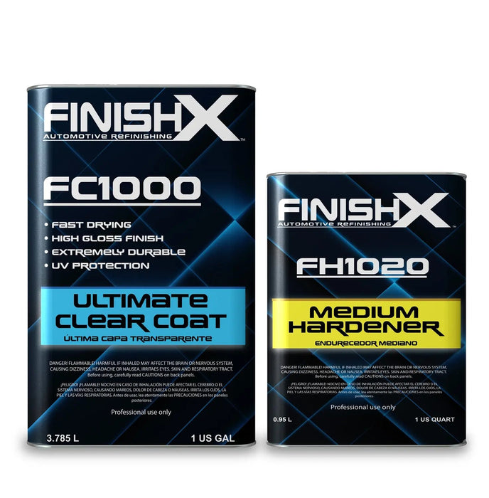 FinishX Automotive Refinishing Ultimate Clear Coat (FC1000 - 1 Gallon) 4:1 Kit with Medium Activator/Hardener (FH1020 - 1 quart) National Supply Company
