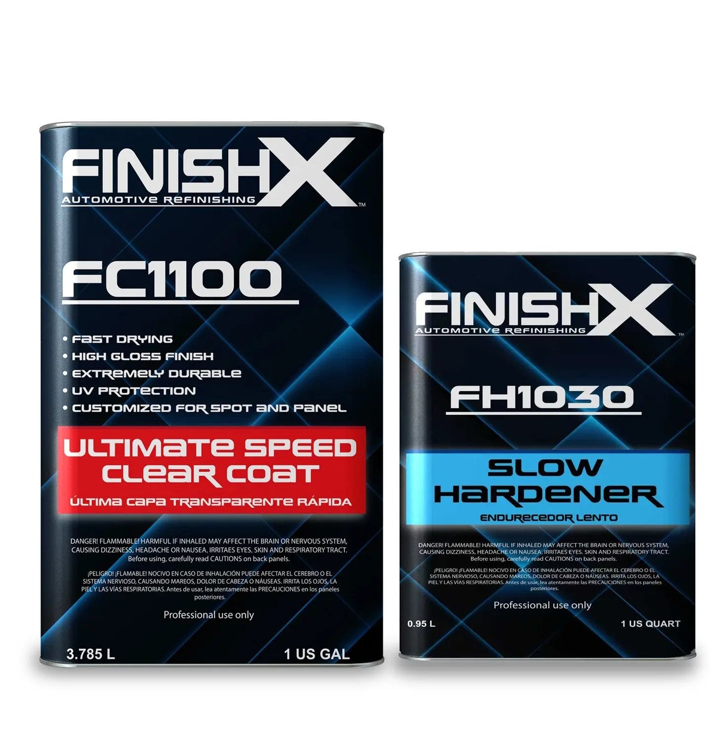 FinishX Automotive Refinishing Ultimate Speed Clear Coat (FC1100-1 Gallon) 4:1 Kit with Slow Activator/Hardener (FH1030-1 quart) National Supply Company