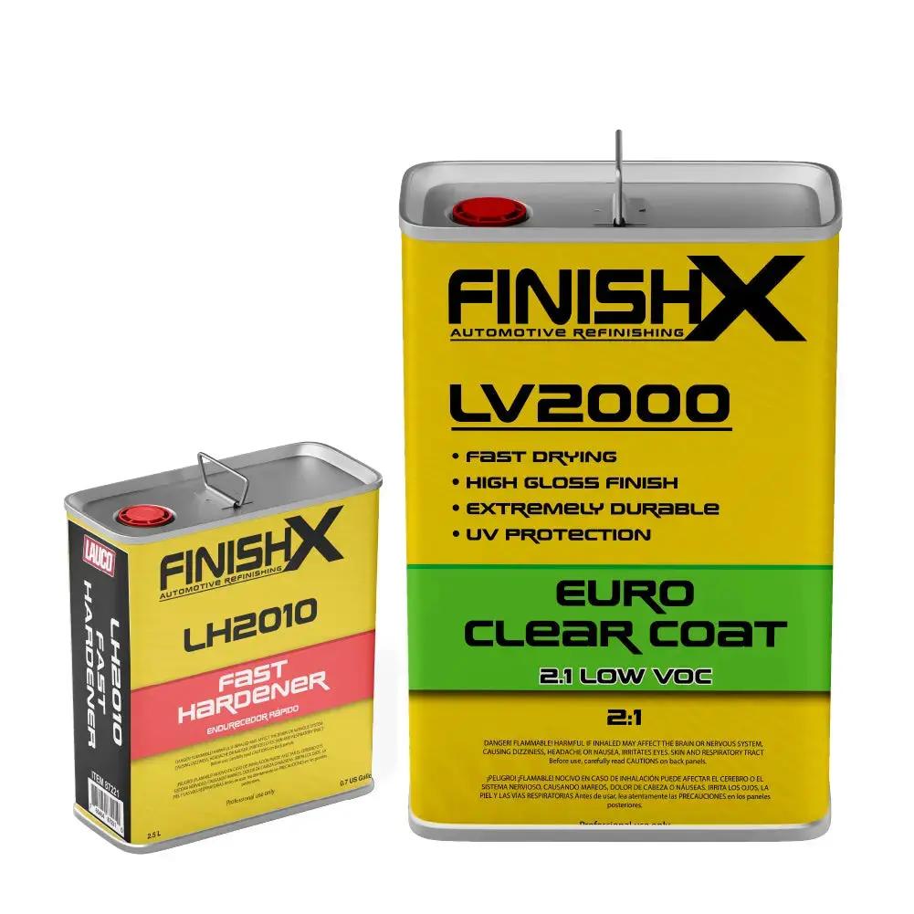 FinishX Low VOC 2:1 Euro HS Automotive Clear Coat 7.5 Liter Kit with Activator/Hardener Hardener: Fast Hardener National Supply Company