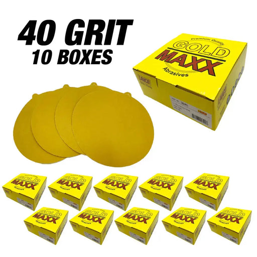 Gold Maxx Premium 6" PSA Sanding Discs – Value Pack (10 Boxes of 50) - Adhesive Sticky Back Sandpaper for DA Sander National Supply Company