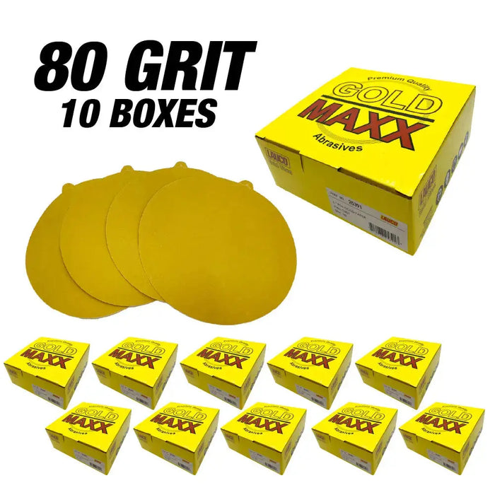 Gold Maxx Premium 6" PSA Sanding Discs – Value Pack (10 Boxes of 50) - Adhesive Sticky Back Sandpaper for DA Sander National Supply Company