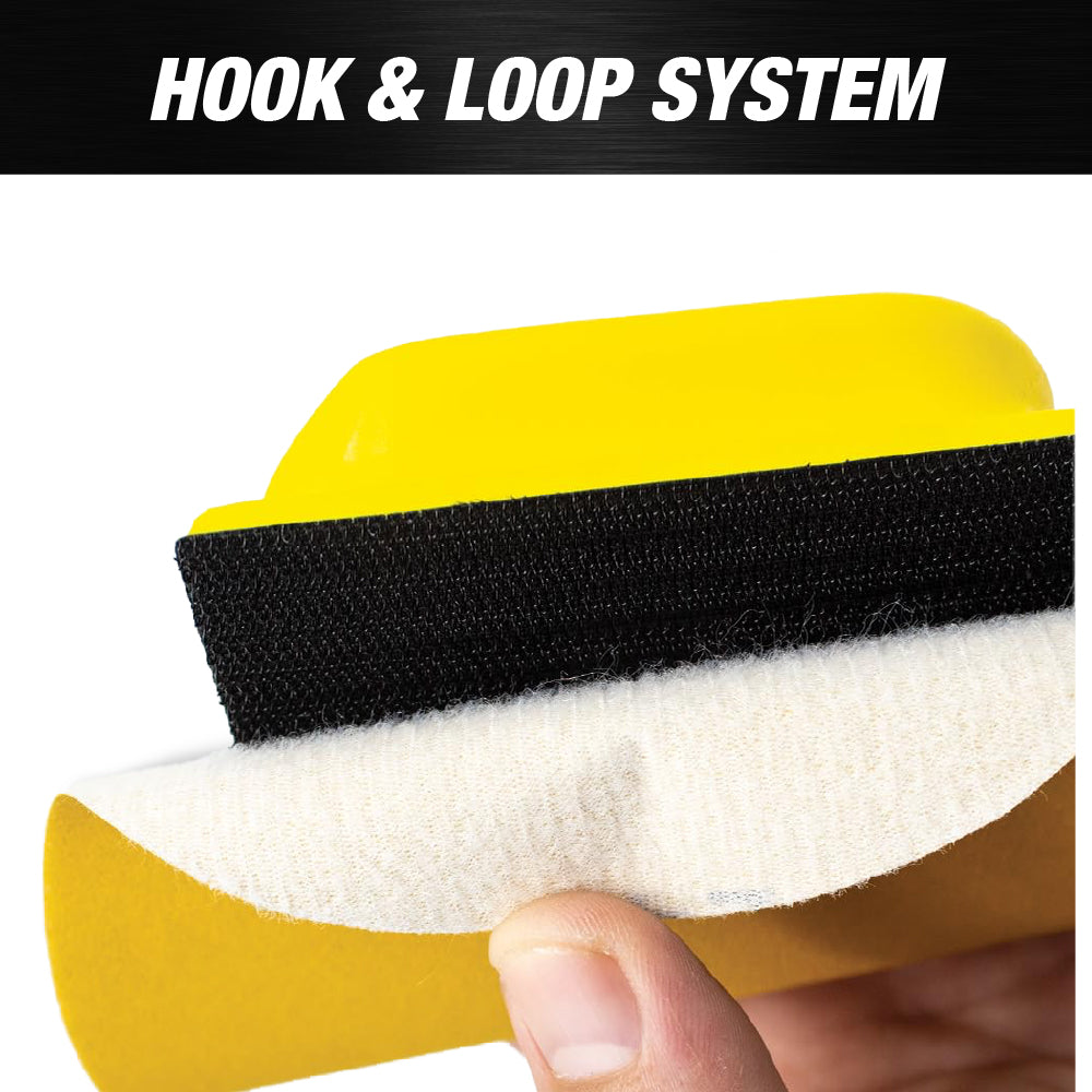 16pcs Hand Sanding Block Set - Hook and Loop Interchangeable Assorted Shapes