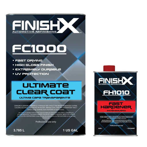 FinishX Automotive Refinishing Ultimate Clear Coat (FC1000 - 1 Gallon) 4:1 Kit with Fast Activator/Hardener (FH1010 - 1 quart) National Supply Company