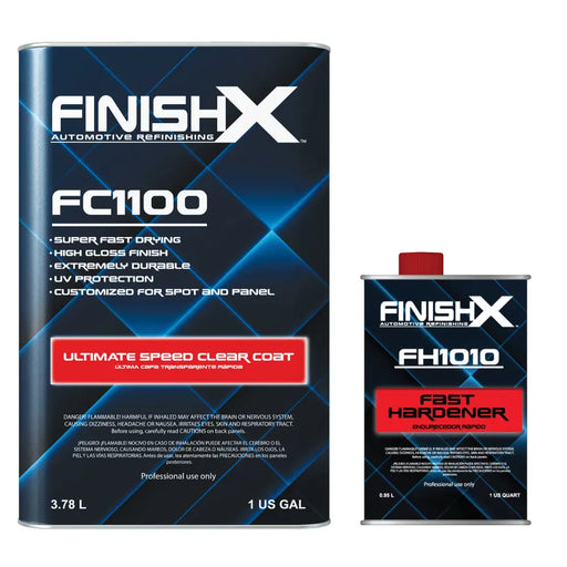 FinishX Automotive Refinishing Ultimate Speed Clear Coat (FC1100-1 Gallon) 4:1 Kit with Fast Activator/Hardener (FH1010-1 quart) National Supply Company