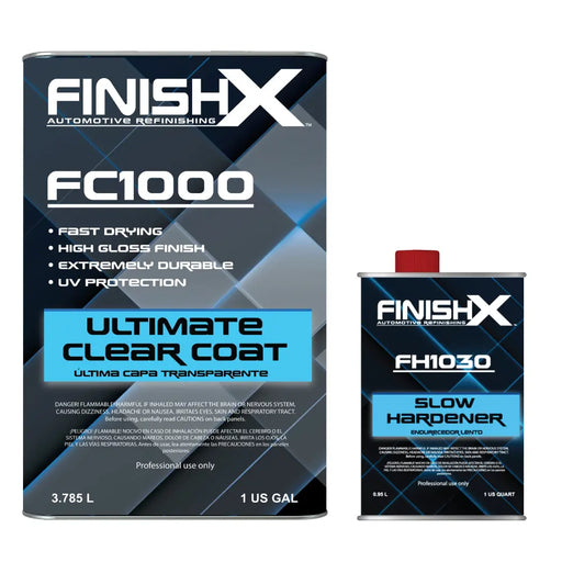 FinishX Automotive Refinishing Ultimate Clear Coat (FC1000 - 1 Gallon) 4:1 Kit with Slow Activator/Hardener (FH1030 - 1 quart) National Supply Company
