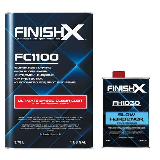FinishX Automotive Refinishing Ultimate Speed Clear Coat (FC1100-1 Gallon) 4:1 Kit with Slow Activator/Hardener (FH1030-1 quart) National Supply Company