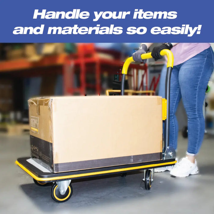 Heavy Duty Foldable Push Cart Dolly, 330 lb Weight Capacity, Moving Platform Hand Truck, Foldable for Easy Storage and 360 Degree Swivel Wheels - National Supply Company