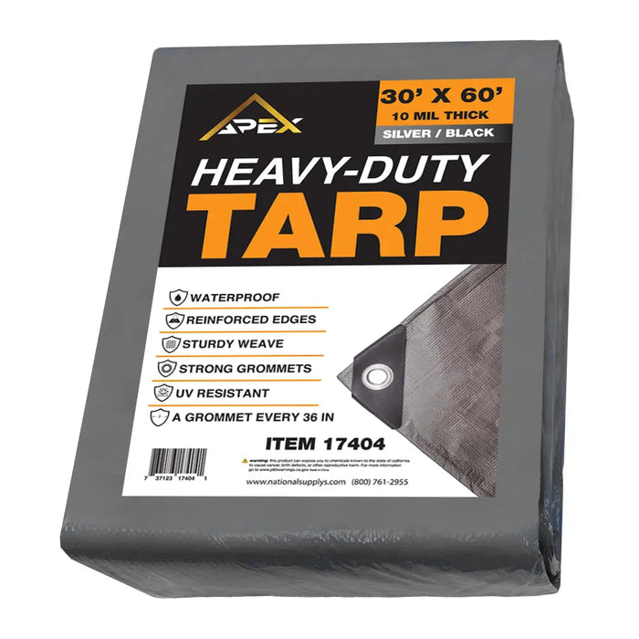 Heavy Duty Silver/Black Tarp - 10 MIL Multipurpose UV Resistant Tarp National Supply Company
