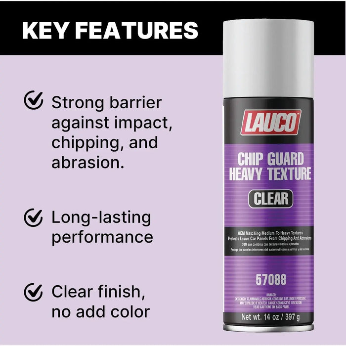 Heavy Texture Chip Guard Aerosol Spray Can 13oz - Matches Medium to Coarse OEM Textures - Clear National Supply Company