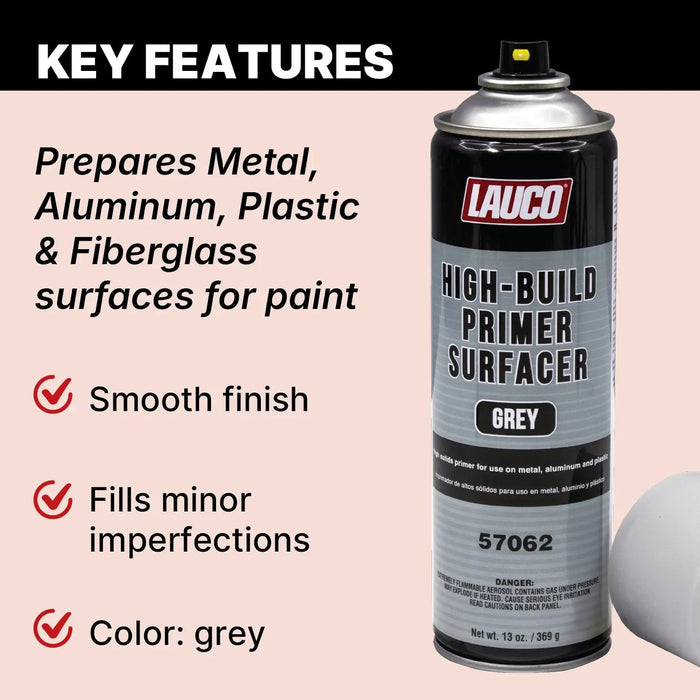 High-Building Primer Surfacer Grey 13oz Aerosol Spray Can - For Automotive and Industrial Use National Supply Company