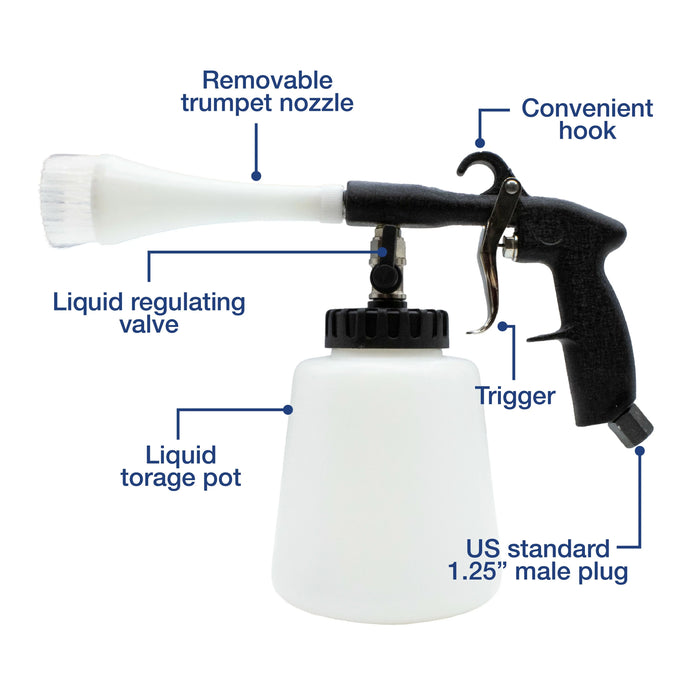High Pressure Car Cleaning Tornado Air Gun Kit with 1L Foam Bottle, 2 Set Nozzle Sprayer Connector for Car Detailing National Supply Company