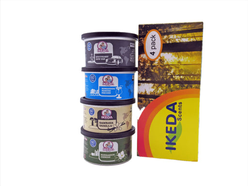 IKEDA Car Air Fresheners: 4 Different of Scents: New car smell, Marine squash, Vanilla and Jasmine - National Supply Company